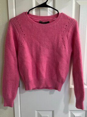 La Chapelle Women Ribbed Sweater, Pink, Size XXS